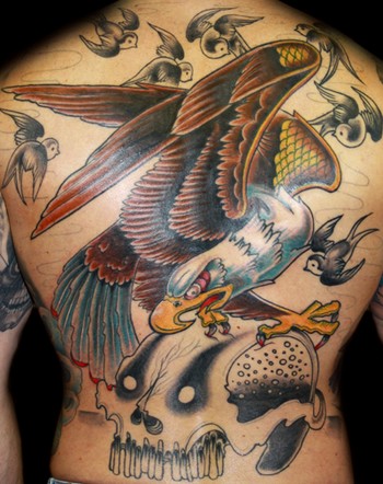 Looking for unique Sean Herman Tattoos?  eagle backpiece